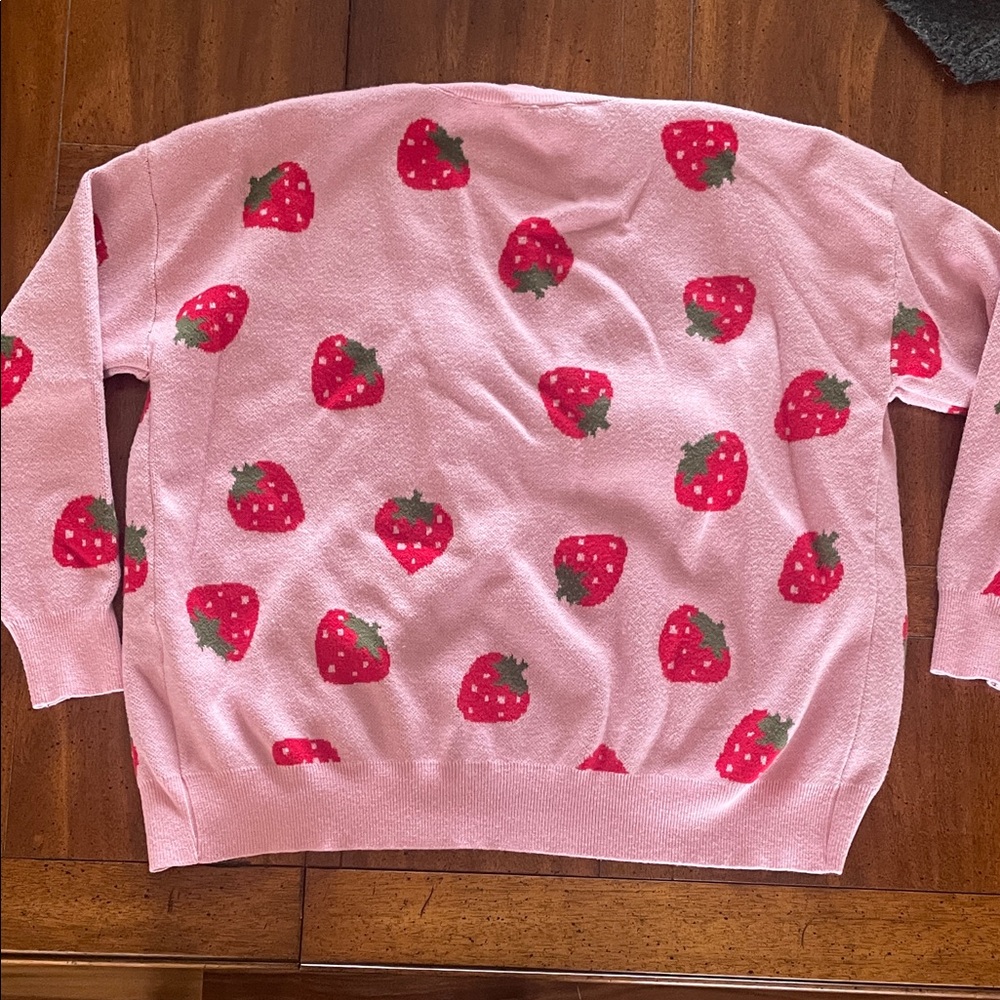 Charming Pink Strawberry Cardigan - Picture 4 of 4